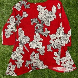 Vintage floral soft knit top